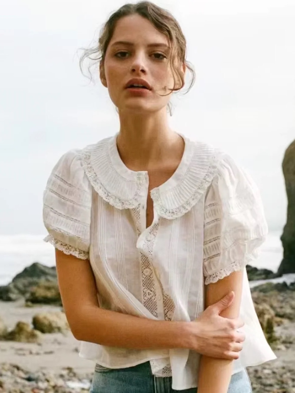 Dôen Bernadine top in salt size S